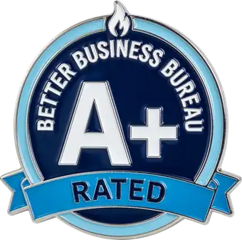 Better Business Bureau A plus rated emblem